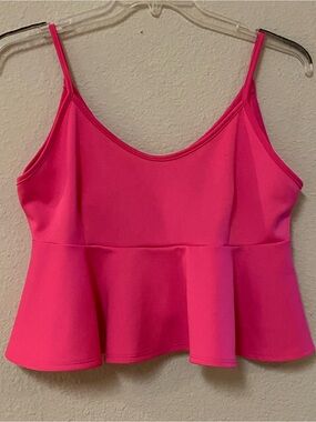 Hot Pink Peplum Camisole Top - Size 1X - EUC!